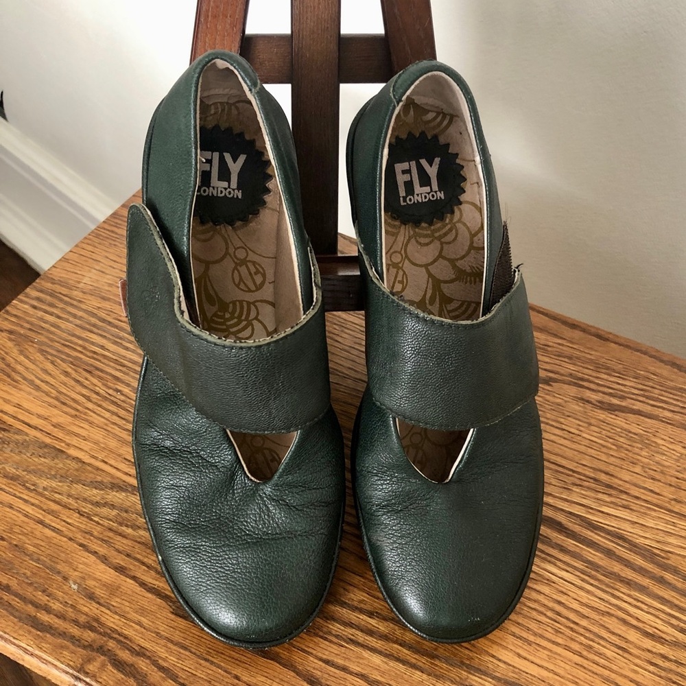 Fly London Wedge Maryjane Dark Teal Shoes 39